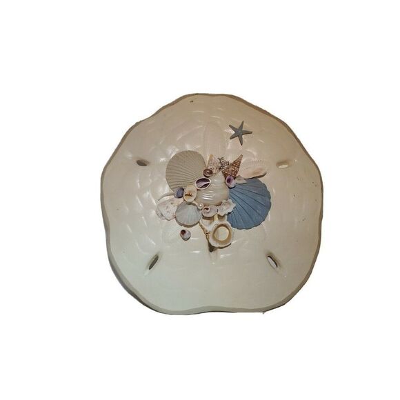 Vintage Large 11" Ceramic Seashell Wall Decor Beachcomber Sanddollar Nautical - Picture 1 of 4